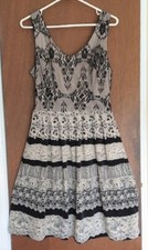 A-List Sleeveless Black Dress, Fit and Flare Knee Length Zip Close, Size 10, GUC