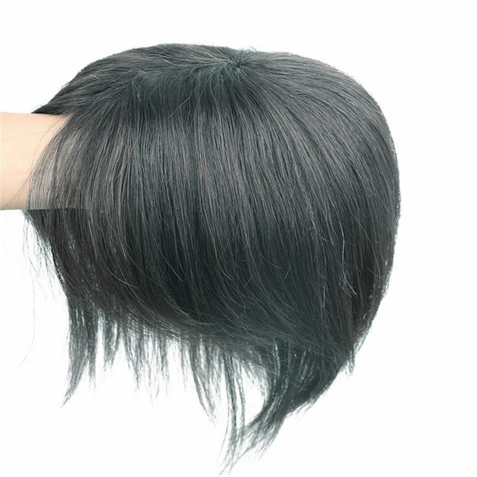 Peluca recta 100 % real para cabello humano toupee clip para peluca bob top Foto 2 de 4