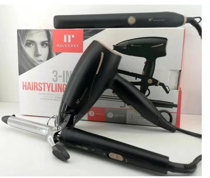 NALK & REY PHON ASCIUGACAPELLI PHONE + PIASTRA + ARRICCIACAPELLI NUOVI