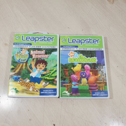 2 Leapster 2 Expanded Play Go Diego Go Animal Rescuer Nick JR. The Backyardigans - Picture 1 of 12