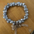 Elegant Christmas Jingle Bell Door Wreath Shiny, Matte and Glittery Silver 13" — photo 1