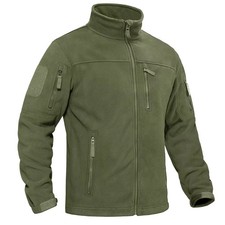 Mens Fleece Jacket Full Zip Up Windproof Warm Winter Coat Hiking Outdoor Pockets