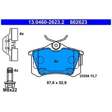 Satz Bremsbeläge Bremsklötze hinten für Opel Crossland X P17 | 24572403