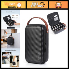 Travel Sunglasses Organizer Case for Multiple Pairs, Adjustable Slot Storage for