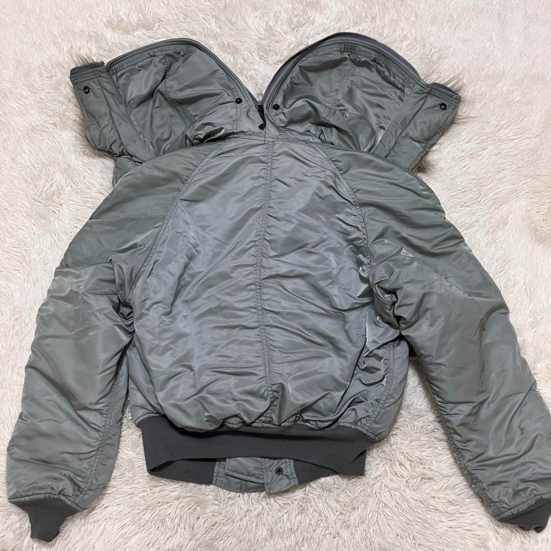 Alpha Industries N-2B Flight Jacket Silver Khaki Nylon Made in USA