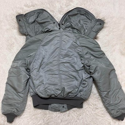 Alpha Industries N-2B Flight Jacket Silver Khaki Nylon Made in USA