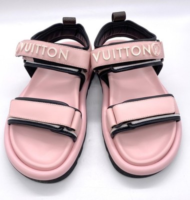 Louis Vuitton 1221 Sandals Pool Pillow Line Leather Pink Size 37