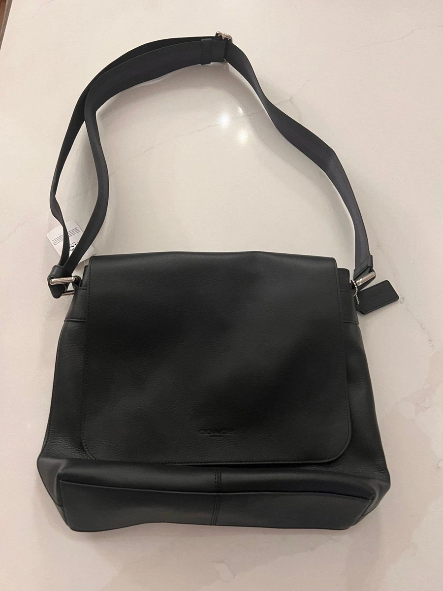 Coach Charles kleine Umhängetasche schwarz Leder Crossbody F28576