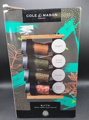 Cole & Mason Blyth 16-Jar Wooden Spice Carousel With Smooth Spinning Action