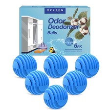 Shoe Deodorizer Balls, Sneaker Odor Eliminator, 1 Count Pack of 6 , blue