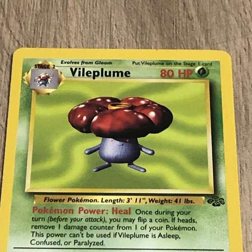 Tarjeta Pokémon rara de la selva Vileplume 31/64 no holográfica LP/MP - Imagen 6 de 11