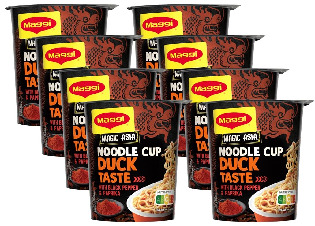 Maggi Magic Asia Noodle Cup Duck Fertiggericht Instant Nudeln 8er Pack 8x63g