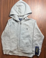 Polo Ralph Lauren Fleece Full Zip Hoodie Boys Youth Size 5 Gray