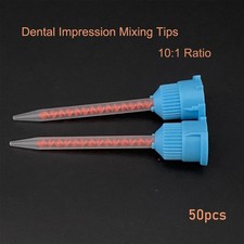 50x New Blue/Orange Temporary Crown  Bridge Dental Mixing Tips 10:1 Ratio FDA 