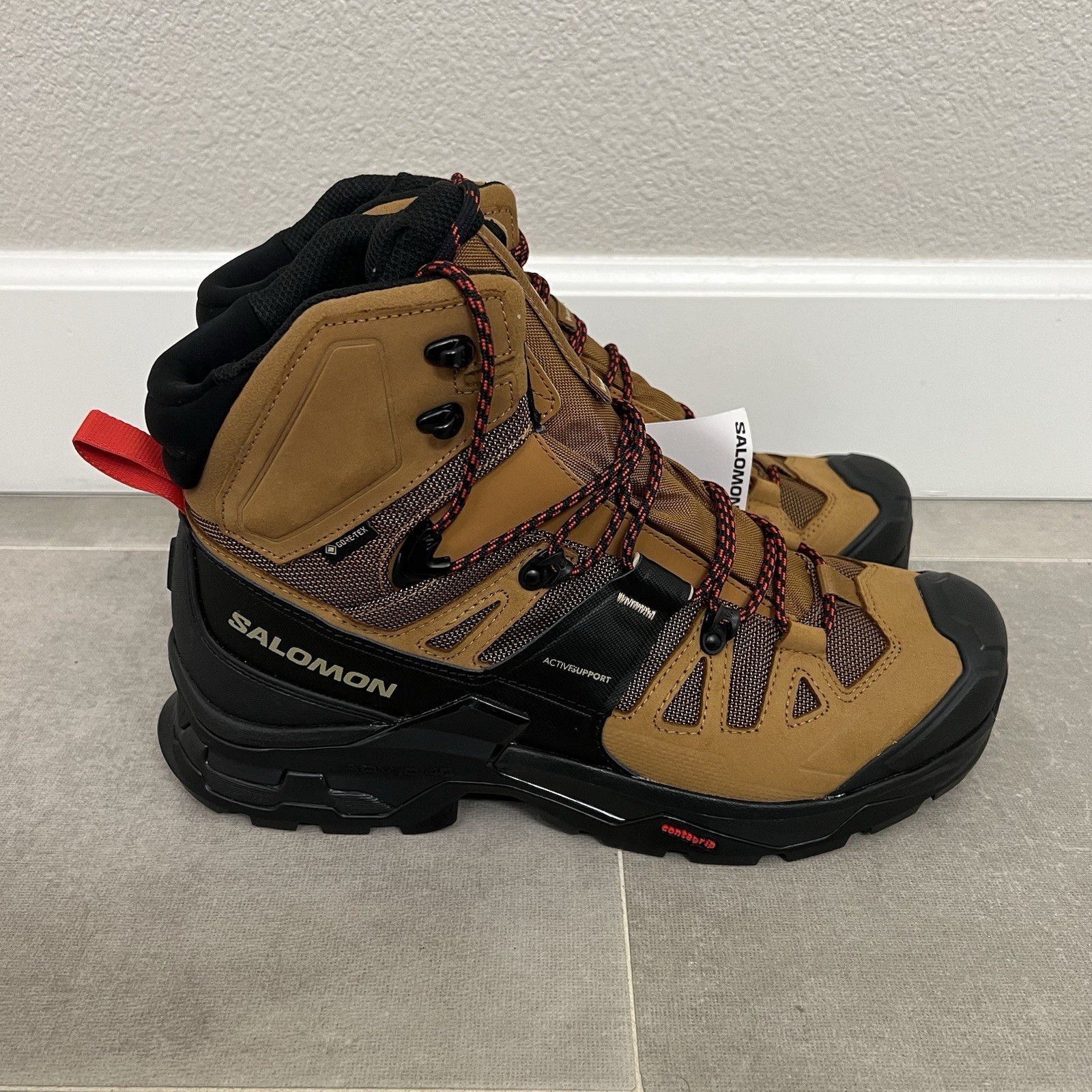 Stivali da trekking Salomon Quest 4 GTX da uomo taglia 11 Gore Tex marrone nero outdoor