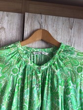ZARA Bright Green Paisley Print MIDI Maxi Dress Size XL