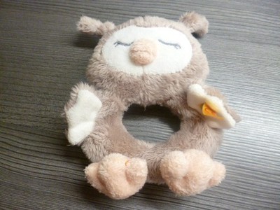 Steiff  Rassel Greifling Ollie Eule aus weichem Plüsch TOP Soft Cuddly Friends
