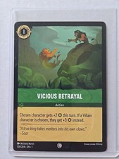 Disney Lorcana Rise of the Floodborn Card 100 Vicious Betrayal Scar Lion King