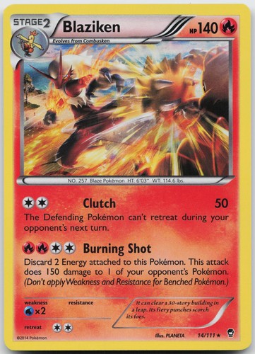 Blaziken 14/111 Holo Rare Furious Fists Pokemon Holo Near Mint