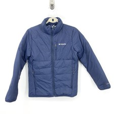 Columbia Kids Size Large 14 16 Jacket Blue Omni Heat Coat Puffer Boys Girls Zip