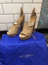 Aquazzura Very Eugenie Suede Platform Sandals Heels UK Size 6 EU39. 5 RRP £700