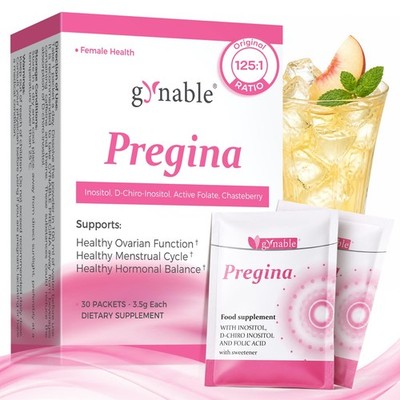 Gynable Pregina Myo-Inositol & D-Chiro Inositol 125:1 Powder Peach 30ct