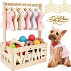 Dmnnlp 13.5"x9.5"x20.1" Wooden Pet Wardrobe Closet with Hangers, Personalized...