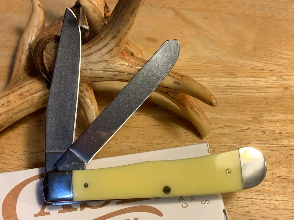 Case XX Smooth Yellow Synthetic 4 1/8" Pocket Knife 5 DOT USA Made CA161 - Image 4 of 4