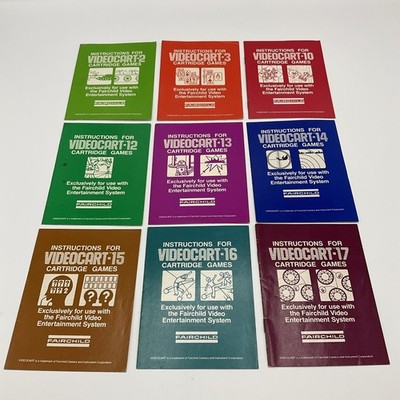 Fairchild Channel F- Instruction Manual Insert Lot- Videocart 2, 3, 10, 13-17