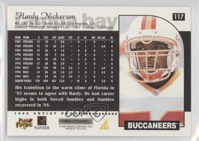 1996 Score Artist's Proof Hardy Nickerson #117 - Image 2 of 2