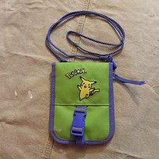 VTG Pokemon Pikachu Game Boy Color Carrying Case Pouch Green Purple Bag Strap