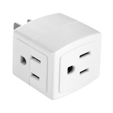 US Plug Adapter Converter,2-Prong to 3-Prong,Wall Plug Splitter with 3 AC