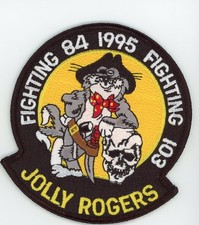 PATCH USN F-14 TOMCAT VF-84 VF-103 1995 JOLLY ROGERS IRON ON PARCHE