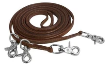 Showman 11' Harness Leather Draw Reins