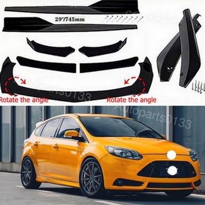 Front Rear Bumper Lip Spoiler Splitter Gloss Black Look For Dodge Challenger SRT