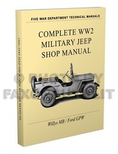Willys MB Ford GPW Miltary Jeep Repair Manual 1941-1945 PAPER WW2 Shop Service