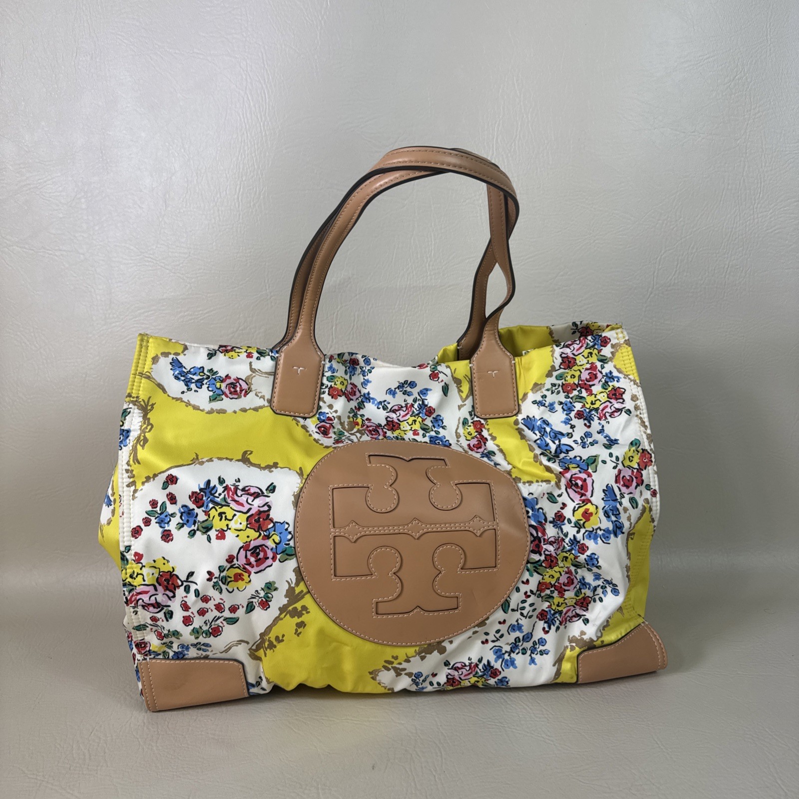 Tory Burch Ella Printed Tote Multicolor Floral Pattern
