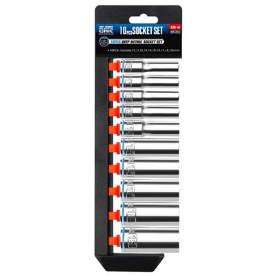 pgroup 10PCS 1/2  Drive Deep Socket Set, Metric 1/2'' (10mm-19mm) 