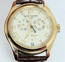 Mens 18k Rose PATEK PHILIPPE Annual Calendar 37 mm Watch Ref 5035R-001* EXLNT 10