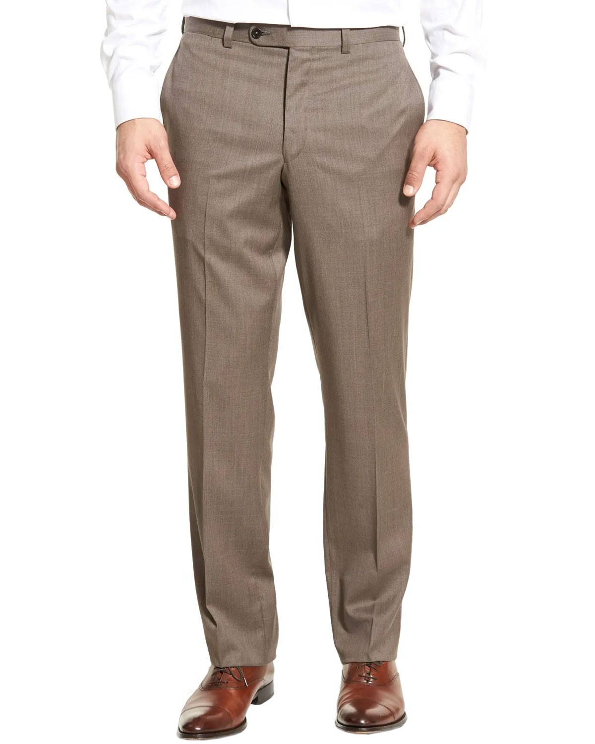 Шерстяные брюки Jack Victor мужские Loro Piana Super 130s с плоской подошвой спереди 40 коричневых