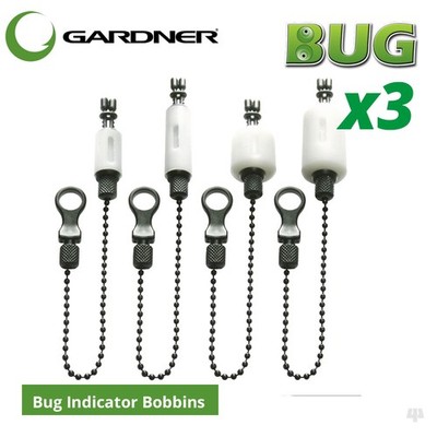 Gardner Tackle Bug Bissanzeiger weiß (3er Set) - Karpfen Hecht Angeln Spulen