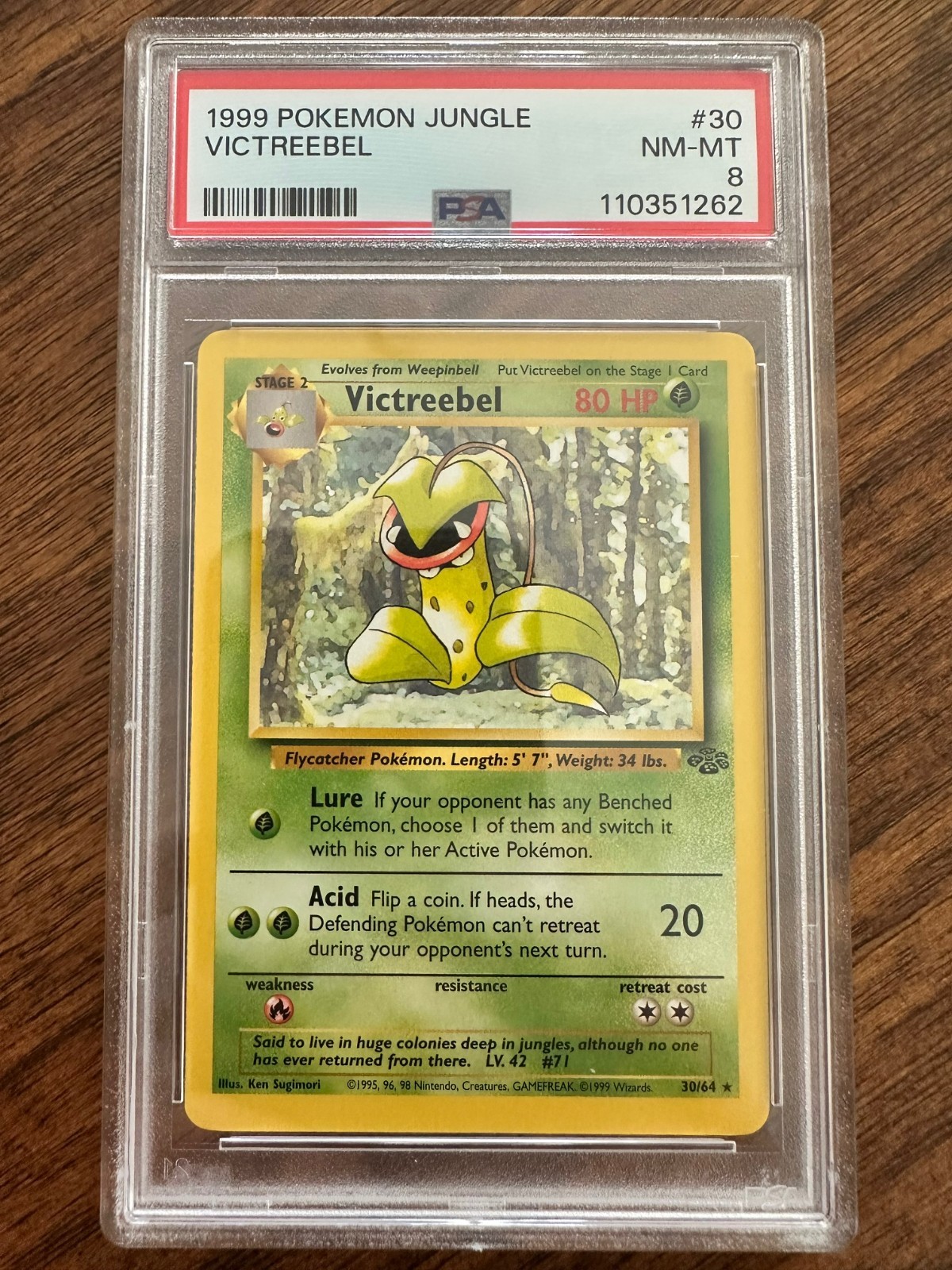 Pokemon Victreebel 30/64 Jungle Regular PSA 8
