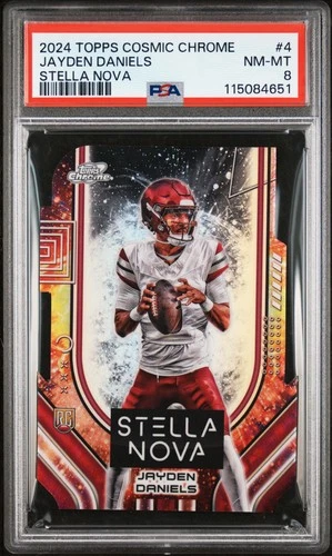 2024 Topps Cosmic Chrome Stella Nova Jayden Daniels Rookie PSA 8