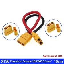 10PCS XT90 female head to female head 10cm wire