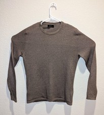 Zara Fine Knit Cotton Sweater Mens Heather Brown Crew Neck - S EUC