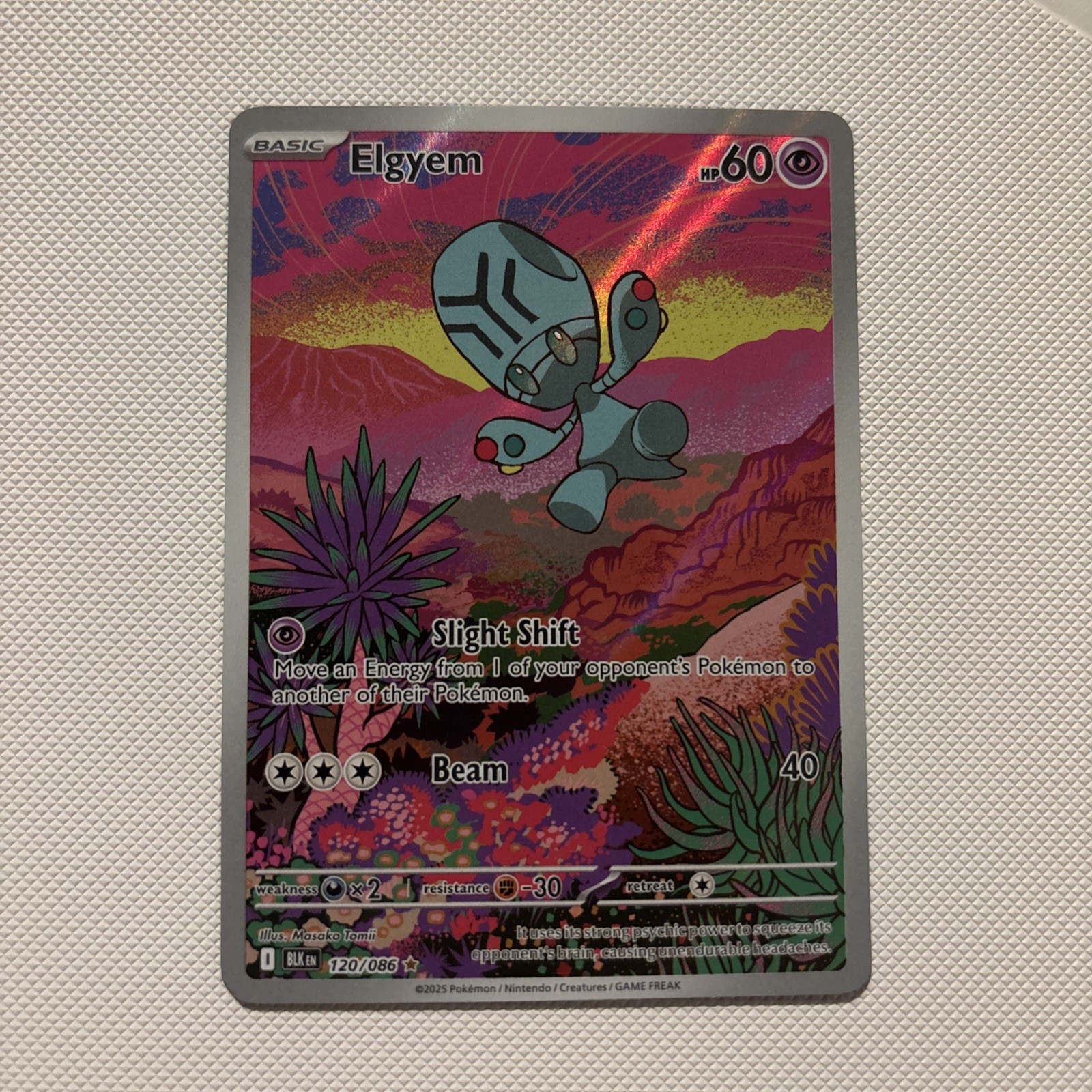 Pokemon TCG Elgyem 120/086 Illustration Rare SV: Black Bolt MINT