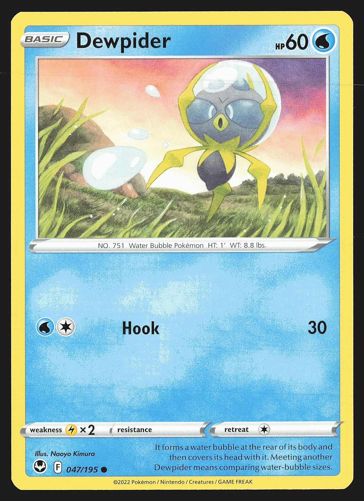 SWSH12: Silver Tempest Dewpider #047/195 Common Pokemon Card