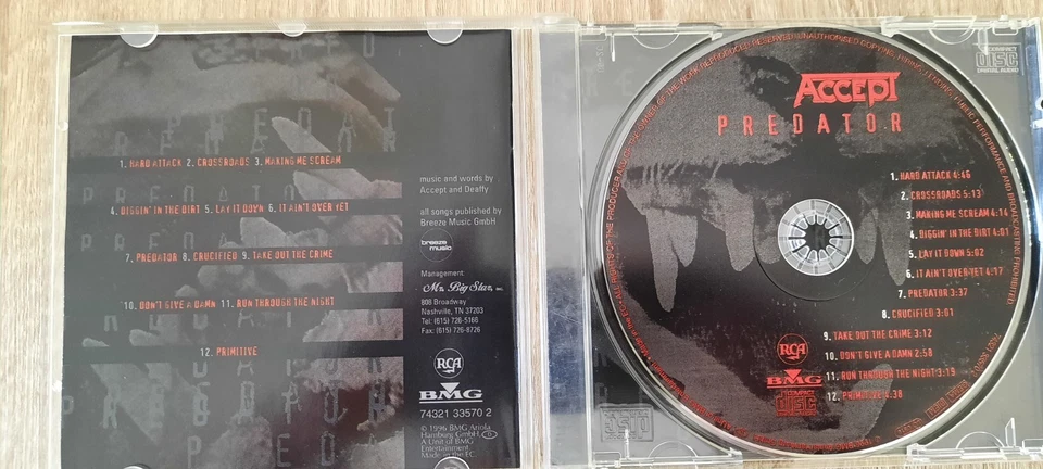 Accept (Ger) "Predator" CD 1996 - Bild 3 von 4