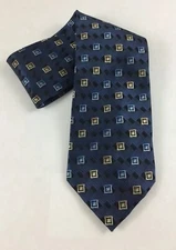 Z Inc. Men’s 100% Silk Hand Made Neck Tie Blue Gray Feather Graphic Pattern