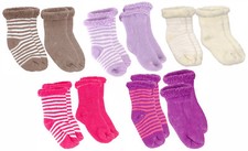 Kushies 2-Pack Terry Newborn Striped & Solid Cotton Socks - 533561